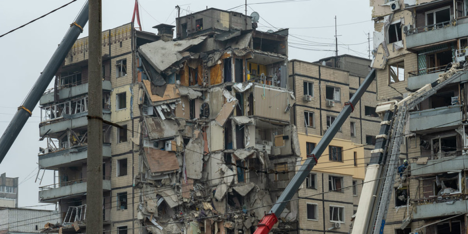 聶伯市中心受損的房子。©MSF/Ehab Zawati