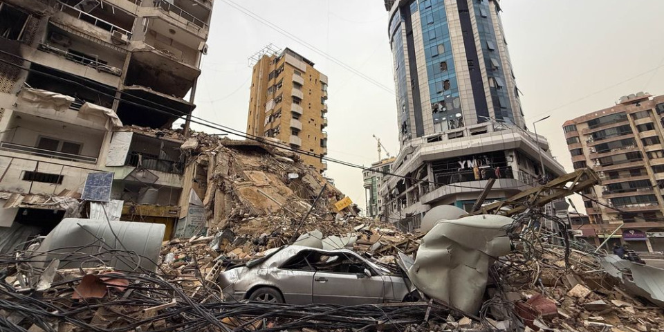 黎巴嫩的Beirut南部人口稠密地區，許多建築物已被摧毀。2026年3月14日。© Maryam Srour/MSF