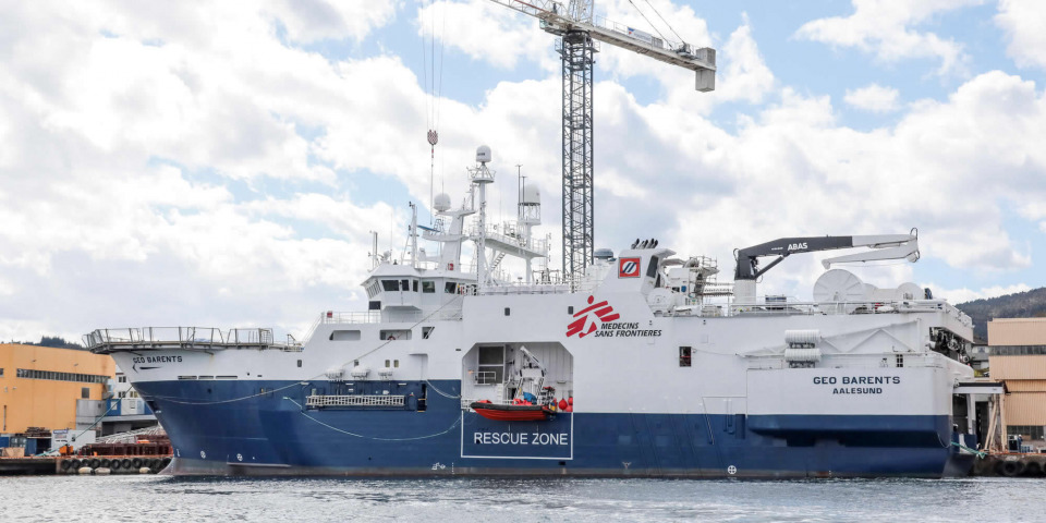 MSF新租下的 Geo Barents 號，在挪威已經準備好要出航。©MSF/Avra Fialas