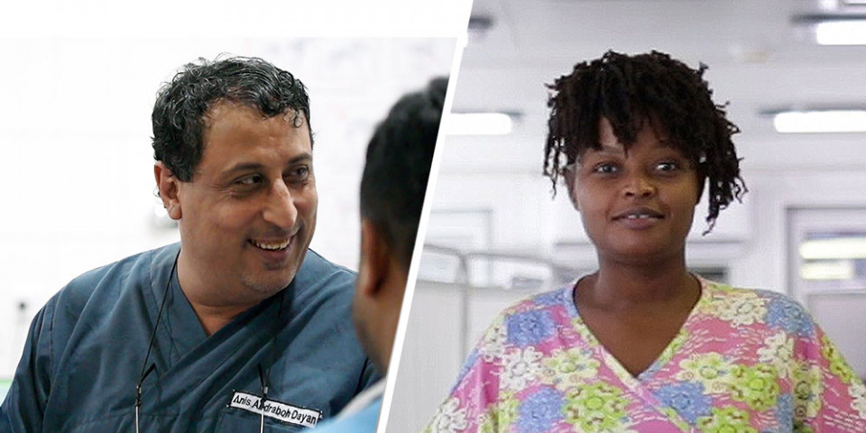 無國界醫生葉門護理師阿尼斯（左）與海地創傷加護病房護理師潔西卡（右） © MSF