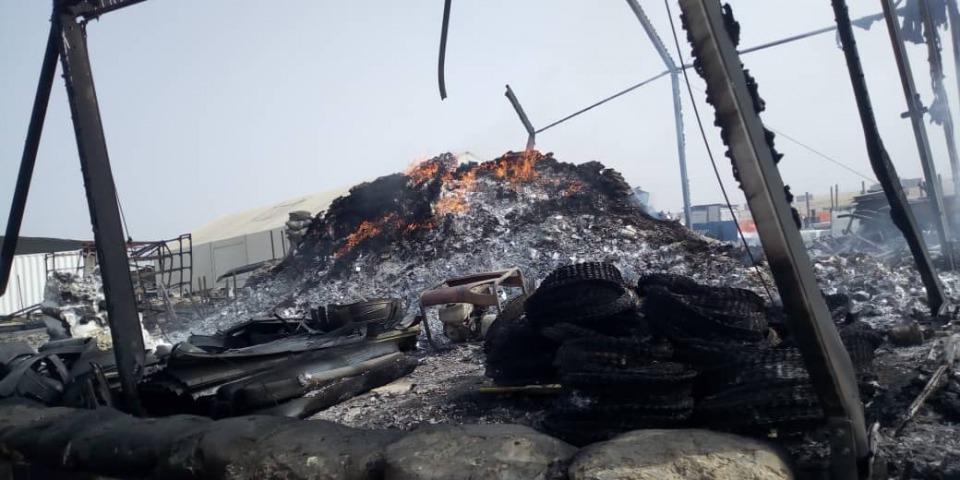 無國界醫生的基地、辦公室和藥房被徹底焚毀。©MSF 無國界醫生的基地、辦公室和藥房被徹底焚毀。©MSF