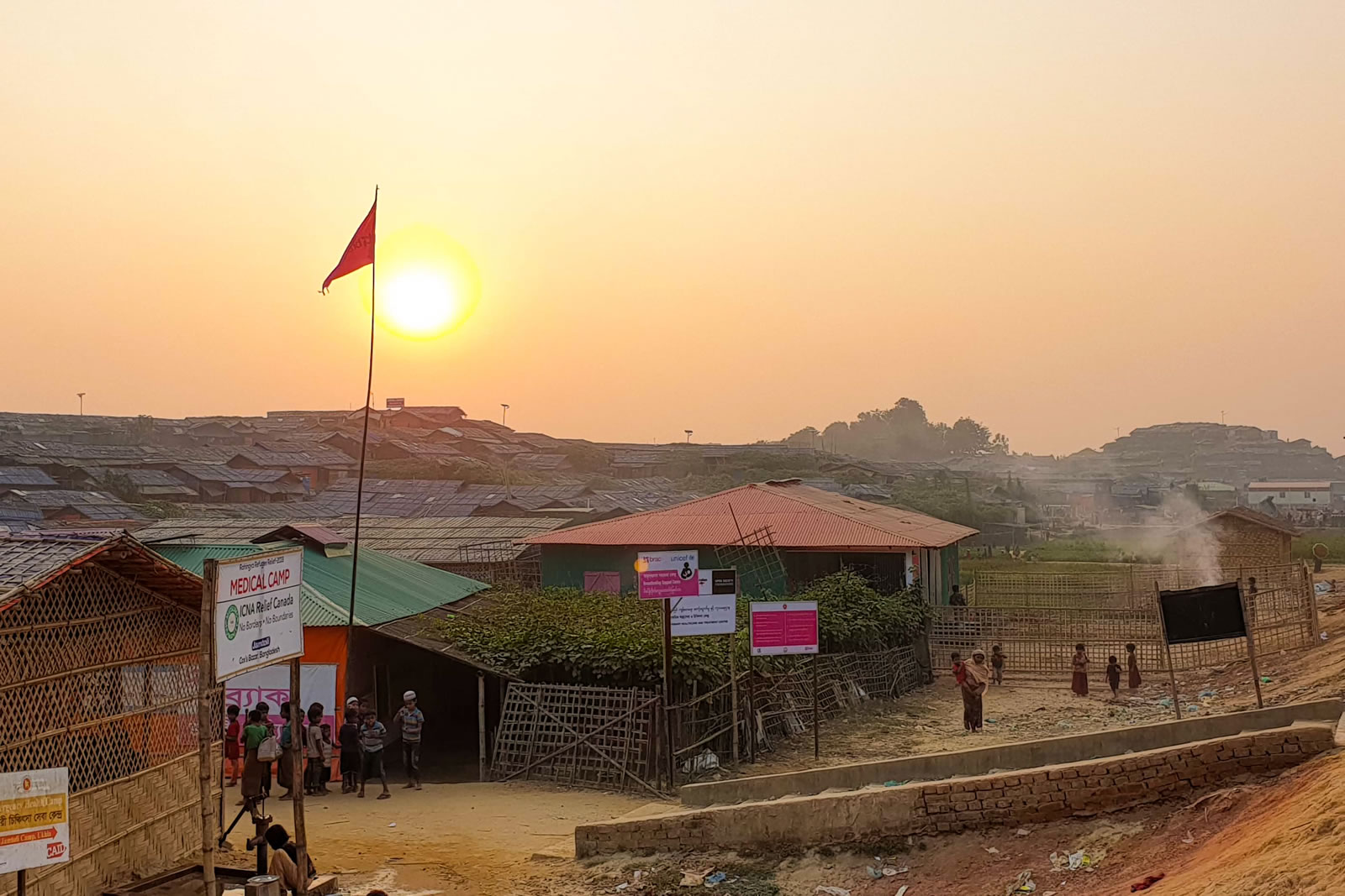 賈姆托利營區美麗的日落，讓我們在忙碌的一天後得到平靜。©MSF